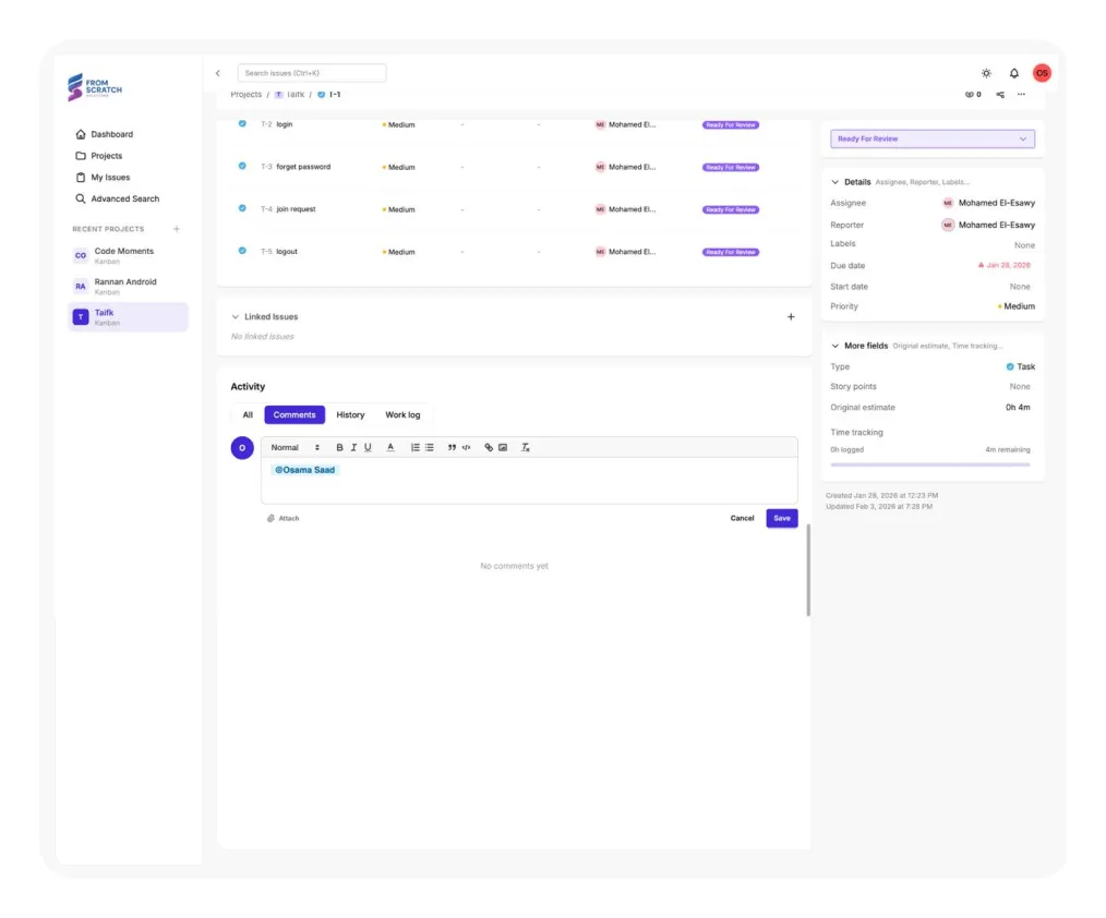 تتبع مهام شامل